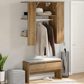 Vidaxl halmeubel 97,5x37x99 cm bewerkt hout artisanaal eikenkleurig