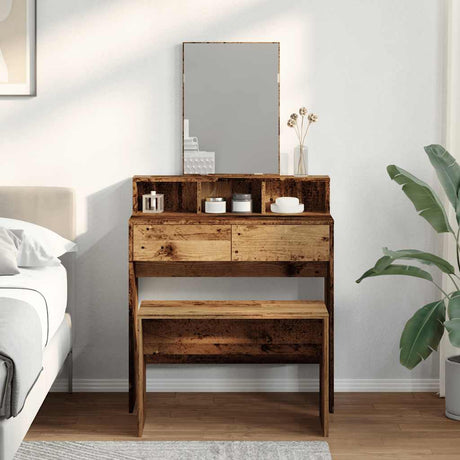 Vidaxl kaptafelkruk 70x35x45 cm bewerkt hout oud houtkleurig