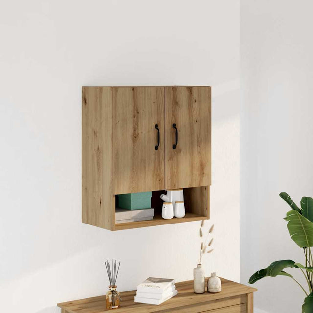 Vidaxl wandkast 60x31x70 cm bewerkt hout artisanaal eikenkleur