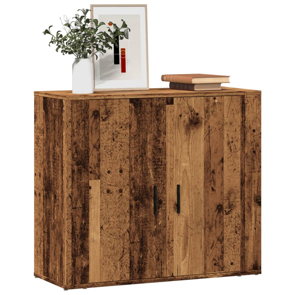 Vidaxl dressoir 80x33x70 cm bewerkt hout oud houtkleurig
