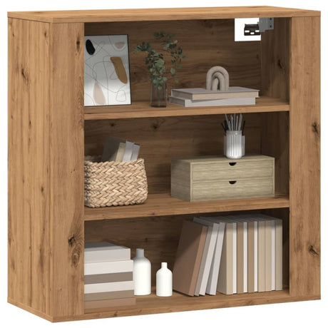 Vidaxl wandkast 80x33x80 cm bewerkt hout artisanaal eikenkleur