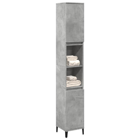 Vidaxl badkamerkast 30x30x190 cm bewerkt hout betongrijs