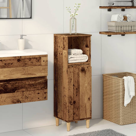 Vidaxl badkamerkast 30x30x100 cm bewerkt hout oud houtkleurig