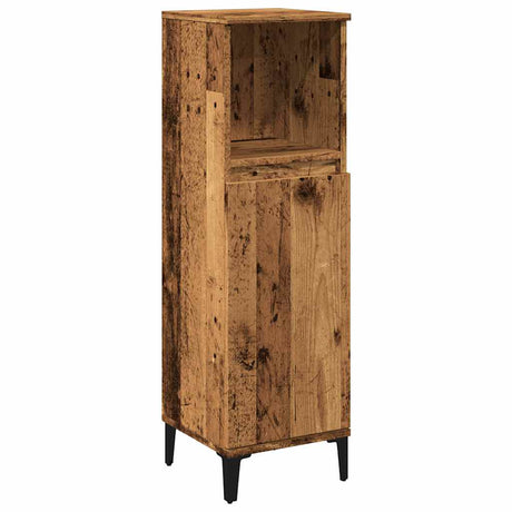 Vidaxl badkamerkast 30x30x100 cm bewerkt hout oud houtkleurig