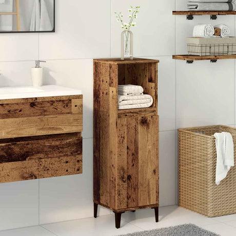 Vidaxl badkamerkast 30x30x100 cm bewerkt hout oud houtkleurig