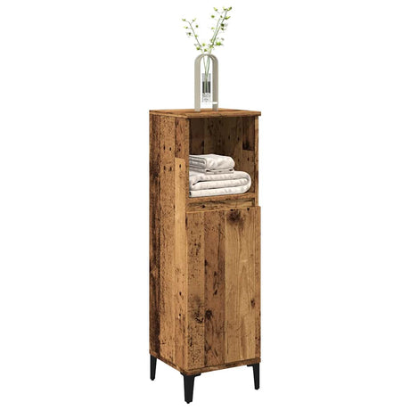 Vidaxl badkamerkast 30x30x100 cm bewerkt hout oud houtkleurig