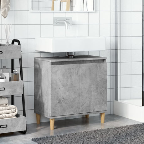Vidaxl wastafelkast 58x33x60 cm bewerkt hout betongrijs