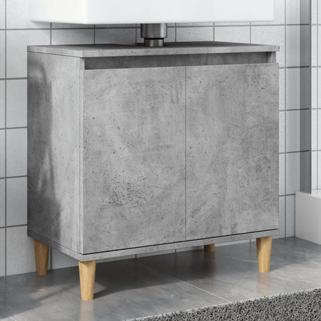 Vidaxl wastafelkast 58x33x60 cm bewerkt hout betongrijs
