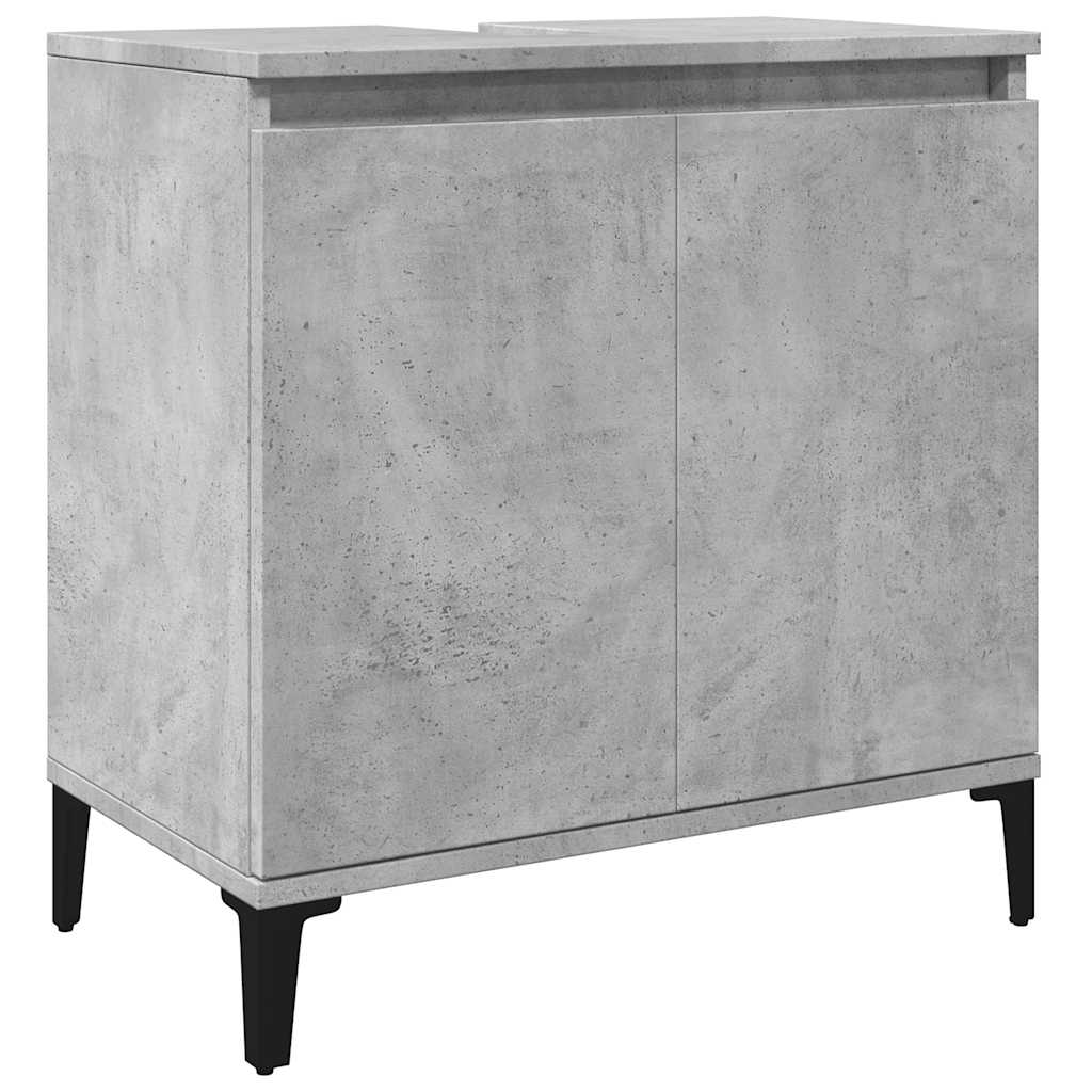 Vidaxl wastafelkast 58x33x60 cm bewerkt hout betongrijs