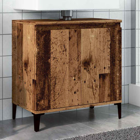 Vidaxl wastafelkast 58x33x60 cm bewerkt hout oud houtkleurig