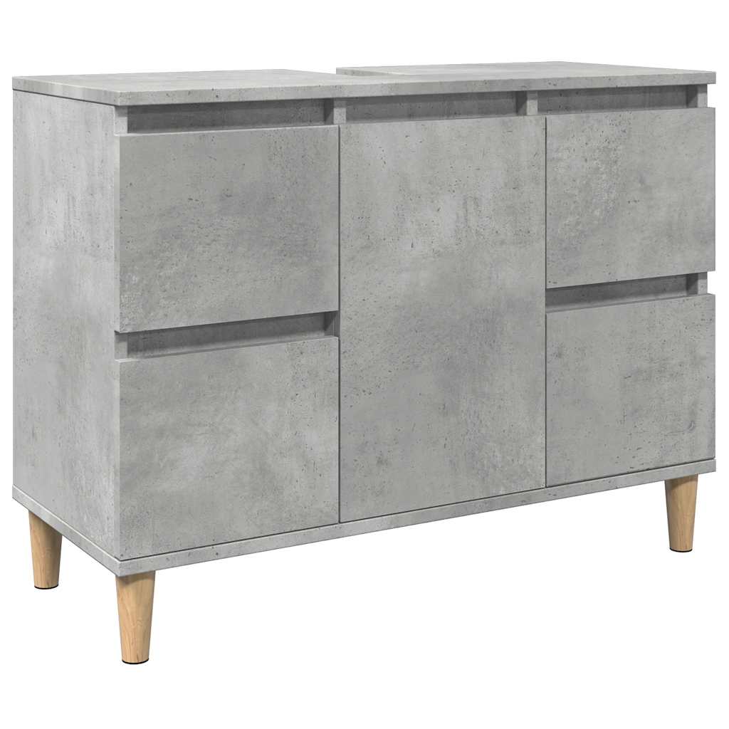 Vidaxl wastafelkast 80x33x60 cm bewerkt hout betongrijs