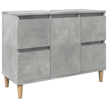 Vidaxl wastafelkast 80x33x60 cm bewerkt hout betongrijs