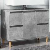Vidaxl wastafelkast 80x33x60 cm bewerkt hout betongrijs