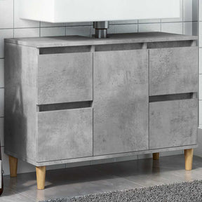 Vidaxl wastafelkast 80x33x60 cm bewerkt hout betongrijs