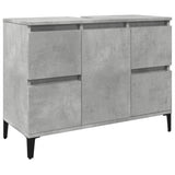 Vidaxl wastafelkast 80x33x60 cm bewerkt hout betongrijs