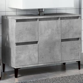 Vidaxl wastafelkast 80x33x60 cm bewerkt hout betongrijs