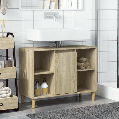 Vidaxl badkamerkast 80x33x60 cm bewerkt hout sonoma eikenkleurig