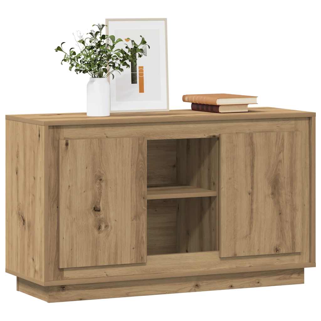Vidaxl dressoir 102x35x60 cm bewerkt hout artisanaal eikenkleurig