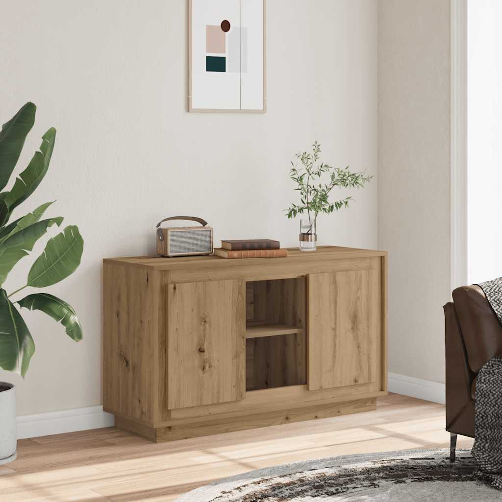 Vidaxl dressoir 102x35x60 cm bewerkt hout artisanaal eikenkleurig