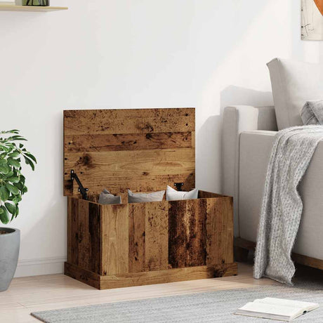 Vidaxl opbergbox 70x40x38 cm bewerkt hout oud houtkleurig