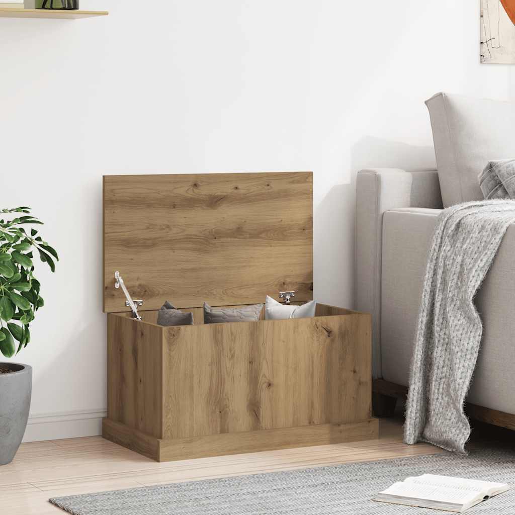 Vidaxl opbergbox 70x40x38 cm bewerkt hout artisanaal eikenkleurig