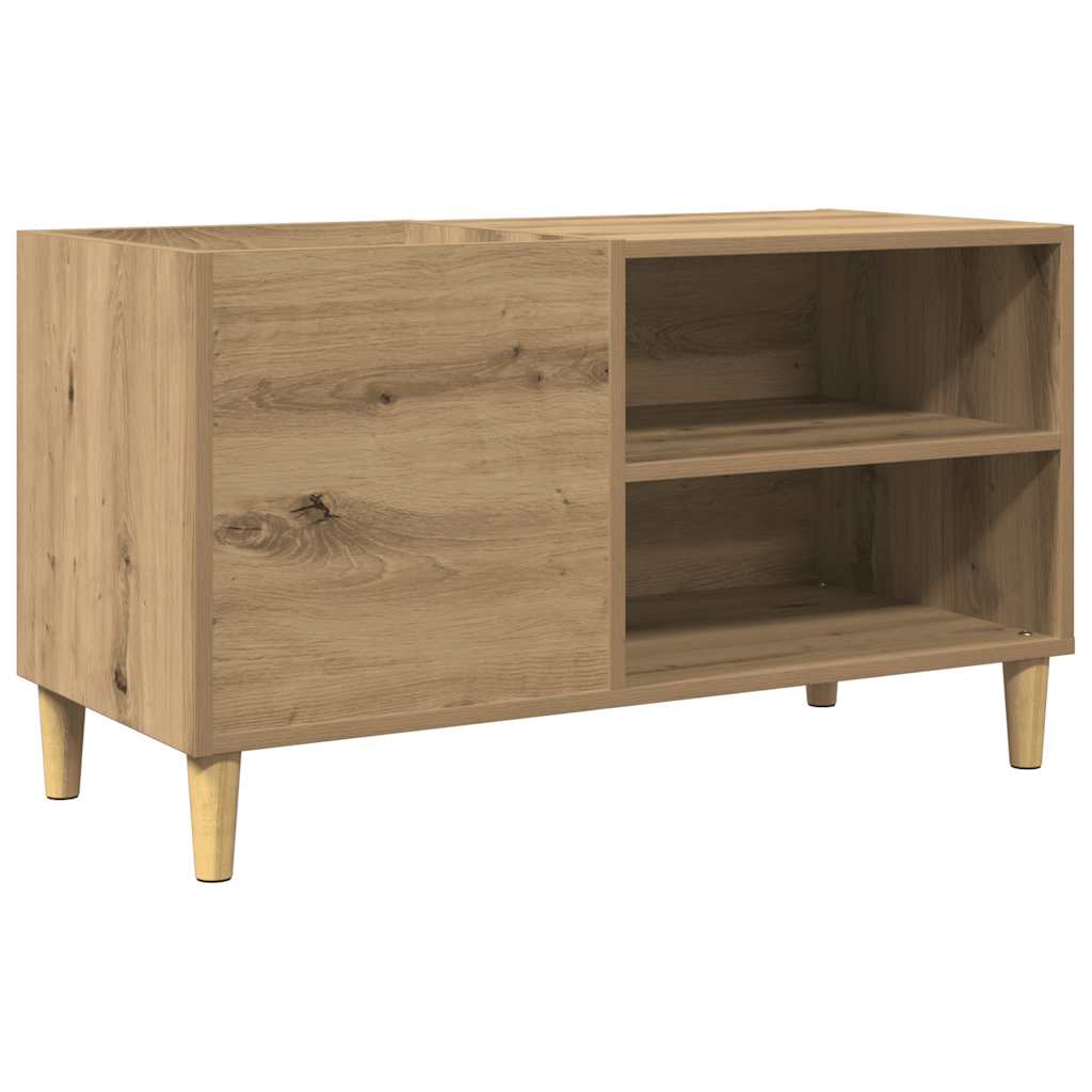 Vidaxl platenkast 84,5x38x48 cm bewerkt hout artisanaal eikenkleur