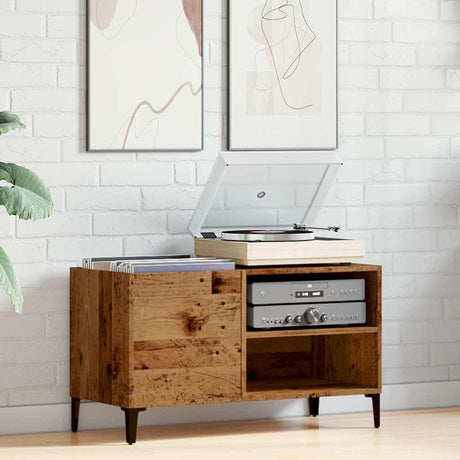 Vidaxl platenkast 84,5x38x48 cm bewerkt hout oud houtkleurig