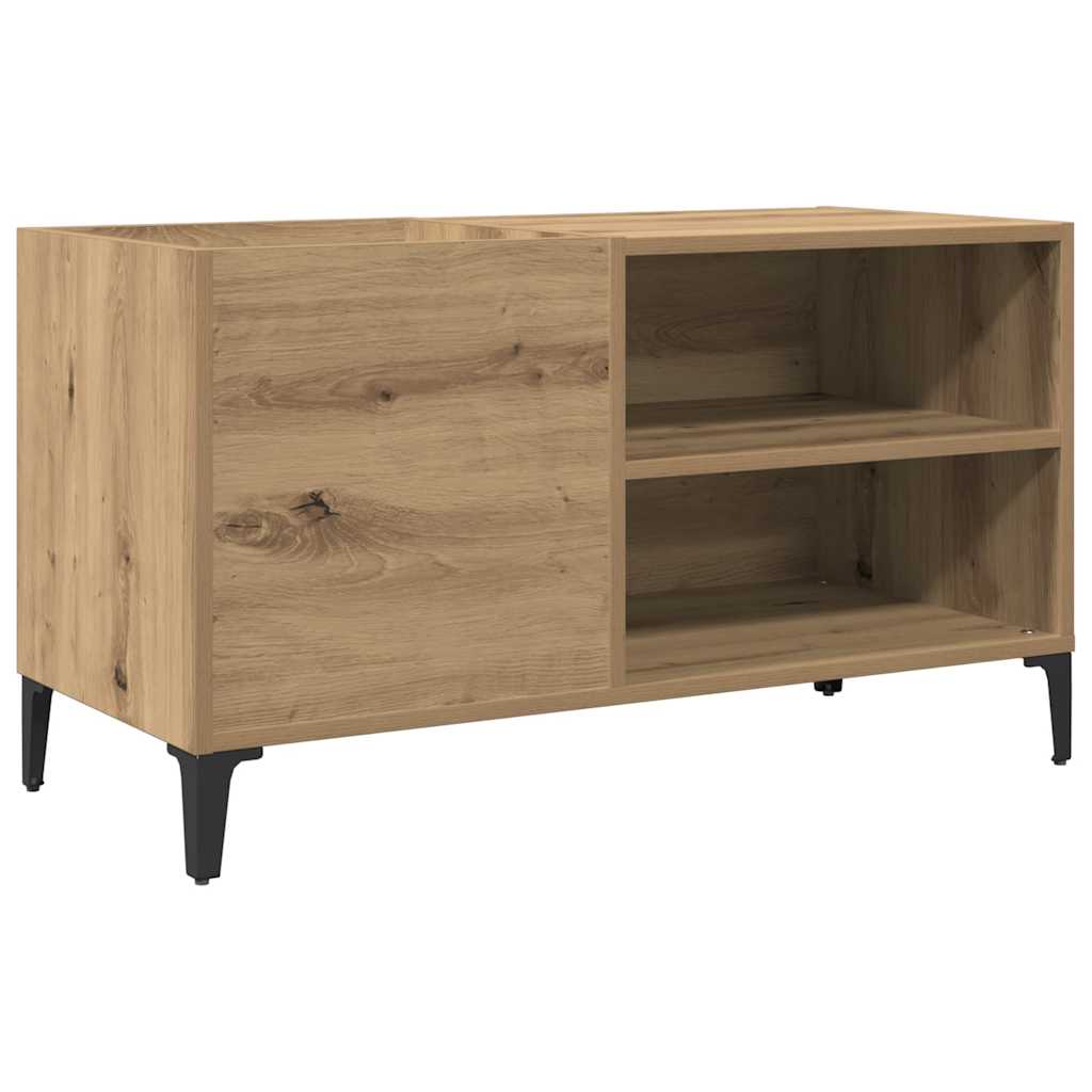 Vidaxl platenkast 84,5x38x48 cm bewerkt hout artisanaal eikenkleur