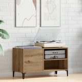 Vidaxl platenkast 84,5x38x48 cm bewerkt hout artisanaal eikenkleur