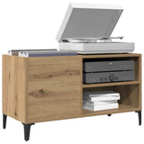 Vidaxl platenkast 84,5x38x48 cm bewerkt hout artisanaal eikenkleur