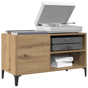 Vidaxl platenkast 84,5x38x48 cm bewerkt hout artisanaal eikenkleur
