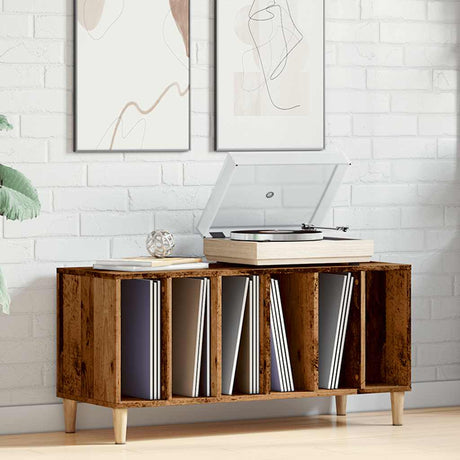 Vidaxl platenkast 100x38x48 cm bewerkt hout oud houtkleurig