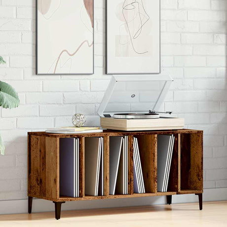 Vidaxl platenkast 100x38x48 cm bewerkt hout oud houtkleurig