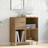 Vidaxl platenkast 84,5x38x89 cm bewerkt hout artisanaal eikenkleur