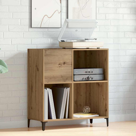 Vidaxl platenkast 84,5x38x89 cm bewerkt hout artisanaal eikenkleur