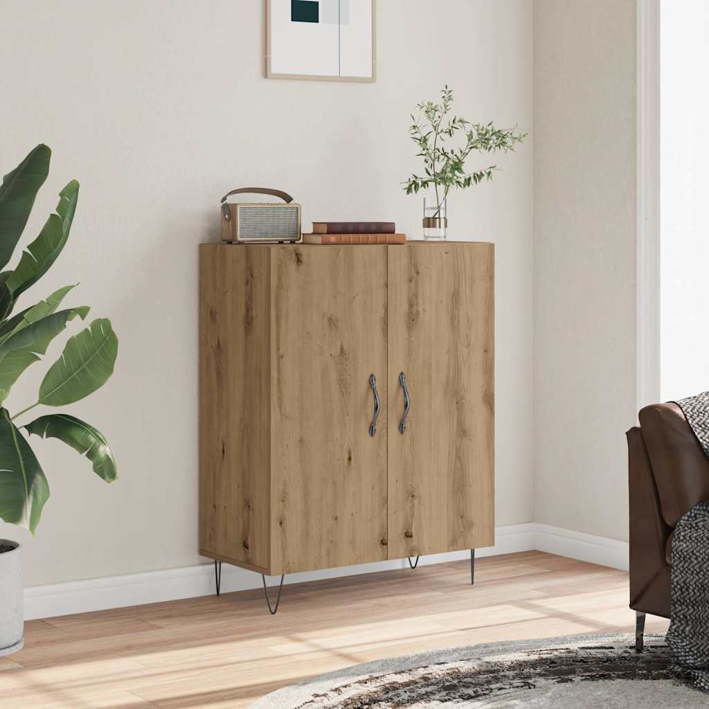 Vidaxl dressoir 69,5x34x90 cm bewerkt hout artisanaal eikenkleur