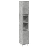Vidaxl badkamerkast 30x30x190 cm bewerkt hout betongrijs