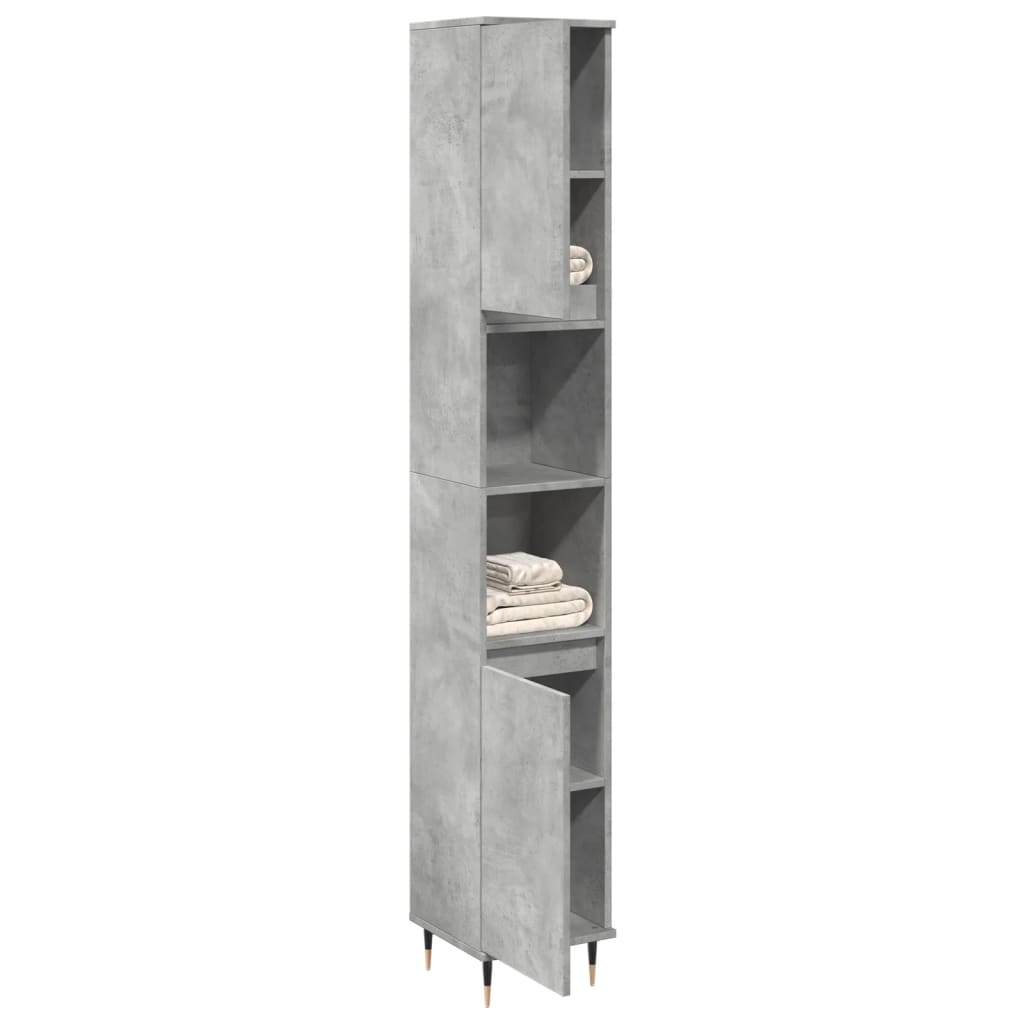 Vidaxl badkamerkast 30x30x190 cm bewerkt hout betongrijs