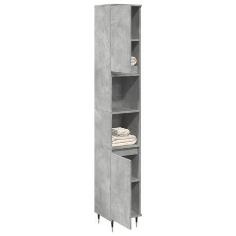 Vidaxl badkamerkast 30x30x190 cm bewerkt hout betongrijs
