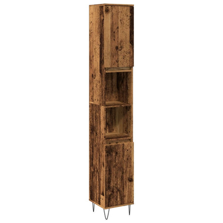 Vidaxl badkamerkast 30x30x190 cm bewerkt hout oud houtkleurig