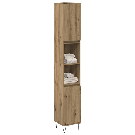 Vidaxl badkamerkast 30x30x190 cm bewerkt hout artisanaal eikenkleurig