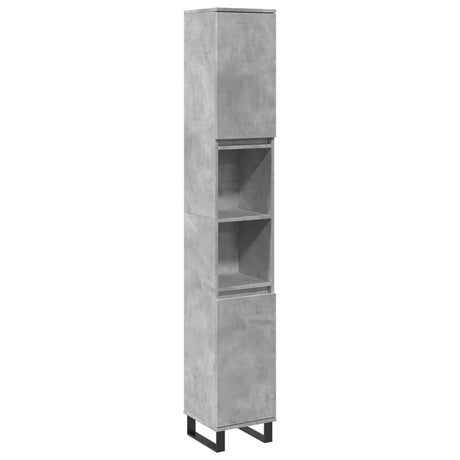 Vidaxl badkamerkast 30x30x190 cm bewerkt hout betongrijs