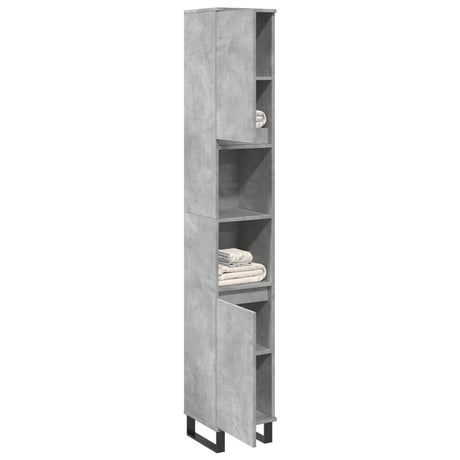 Vidaxl badkamerkast 30x30x190 cm bewerkt hout betongrijs