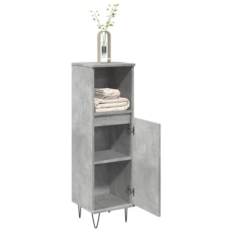 Vidaxl badkamerkast 30x30x100 cm bewerkt hout betongrijs