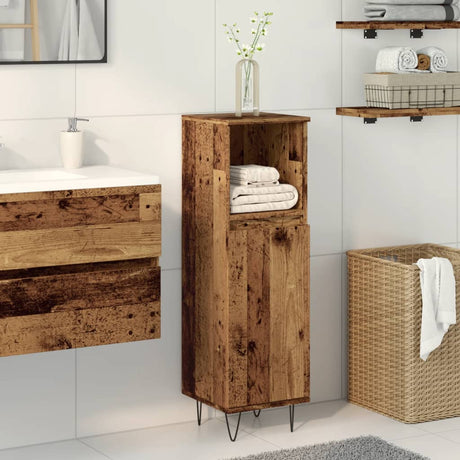 Vidaxl badkamerkast 30x30x100 cm bewerkt hout oud houtkleurig