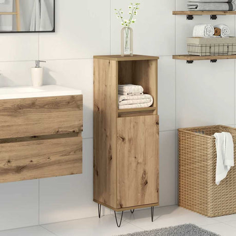 Vidaxl badkamerkast 30x30x100 cm bewerkt hout artisanaal eikenkleurig