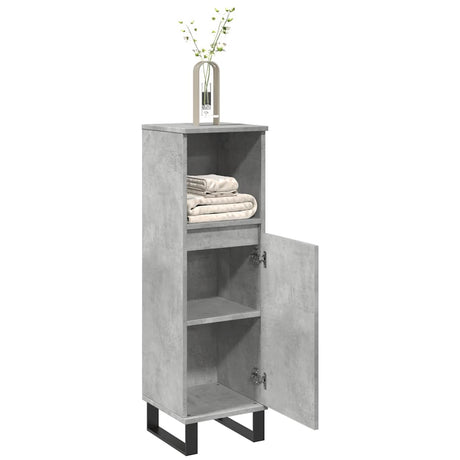 Vidaxl badkamerkast 30x30x100 cm bewerkt hout betongrijs