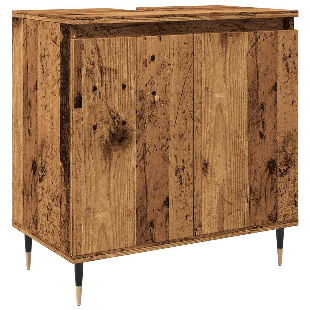 Vidaxl badkamerkast 58x33x60 cm bewerkt hout oud houtkleurig