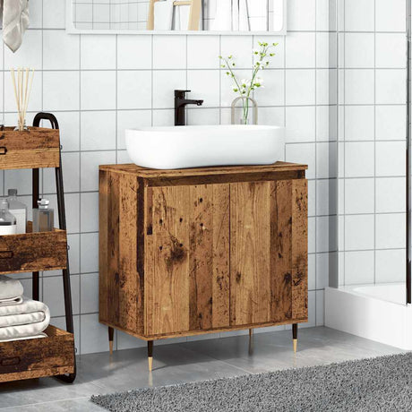 Vidaxl badkamerkast 58x33x60 cm bewerkt hout oud houtkleurig