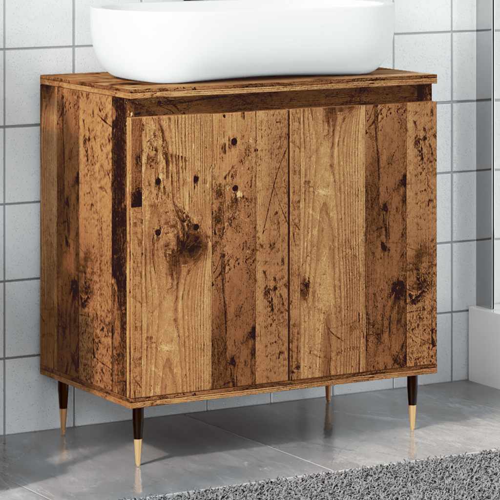 Vidaxl badkamerkast 58x33x60 cm bewerkt hout oud houtkleurig